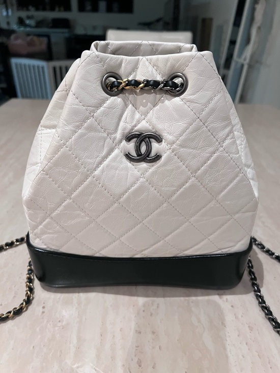 Chanel White Gabrielle Backpack Authentic Small Size RARE in this condition main image 16